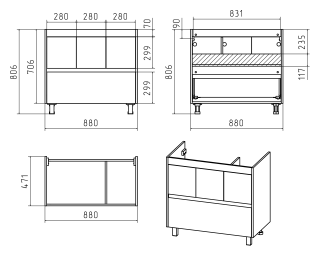 Напольная тумба под раковину Misty Алиса 90см белый